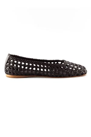 Dark brown woven leather ballerina flats PALOMA BARCELO | 302401CHOCOLATE